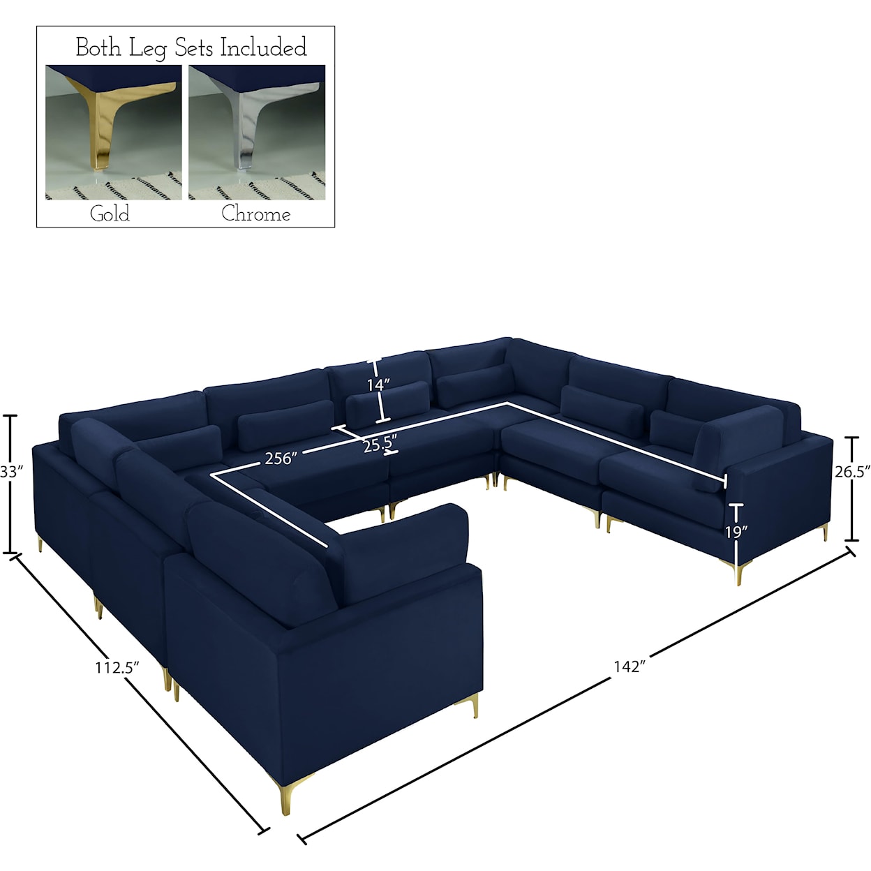 Meridian Furniture Julia Modular Sectional (8 Boxes)