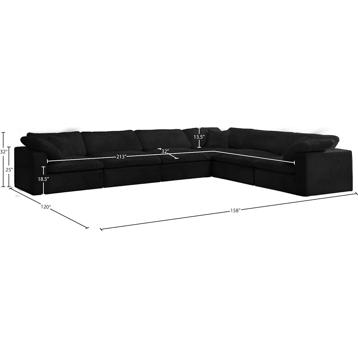 Meridian Furniture Cozy Comfort Modular Sectional