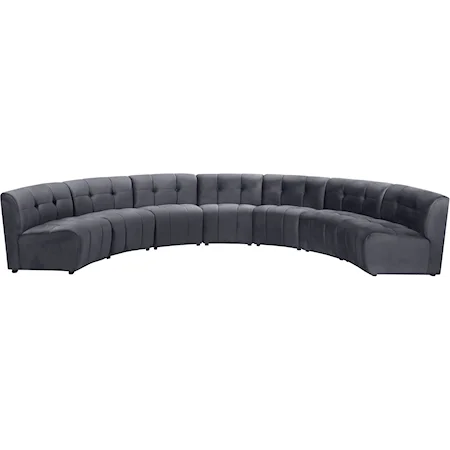 Limitless Grey Velvet 7pc. Modular Sectional