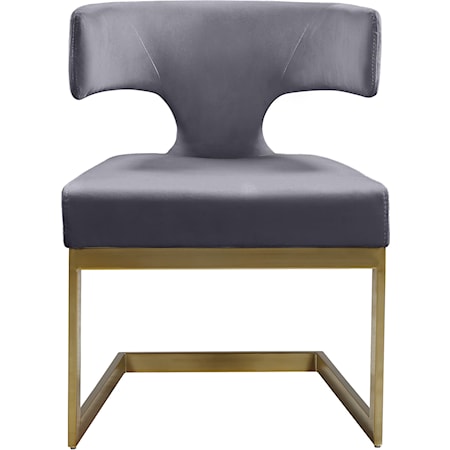 Contemporary Alexandra Dining Chair Grey Velvet