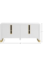 Meridian Furniture Florence Contemporary White Sideboard with Storage