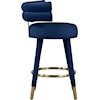 Meridian Furniture Fitzroy Upholstered Navy Velvet Counter Stool