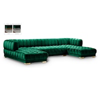 Gwen Green Velvet 3Pc. Sectional (3 Boxes)