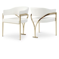 Madelyn Cream Faux Leather Dining Chair
