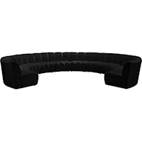 Infinity Black Velvet 10Pc. Modular Sectional