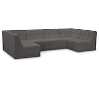 Relax Grey Velvet Modular Sectional