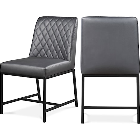 Contemporary Grey Faux Leather Dining Chair