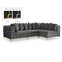 Tremblay Grey Velvet Modular Sectional