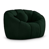 Contemporary Elijah Chair Green Boucle Fabric