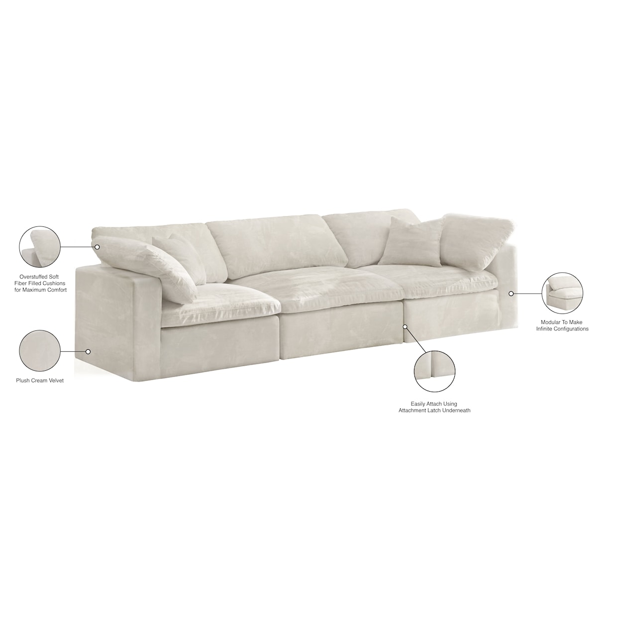 Meridian Furniture Cozy Comfort Modular Sofa