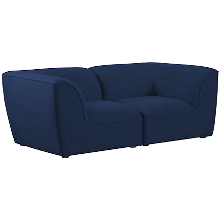 Miramar Navy Durable Linen Textured Modular Sofa