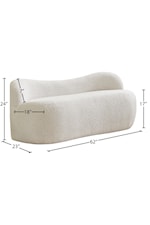 Meridian Furniture Flair Contemporary Upholstered Cream Boucle Fabric Bench