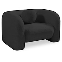 Emory Black Boucle Fabric Chair