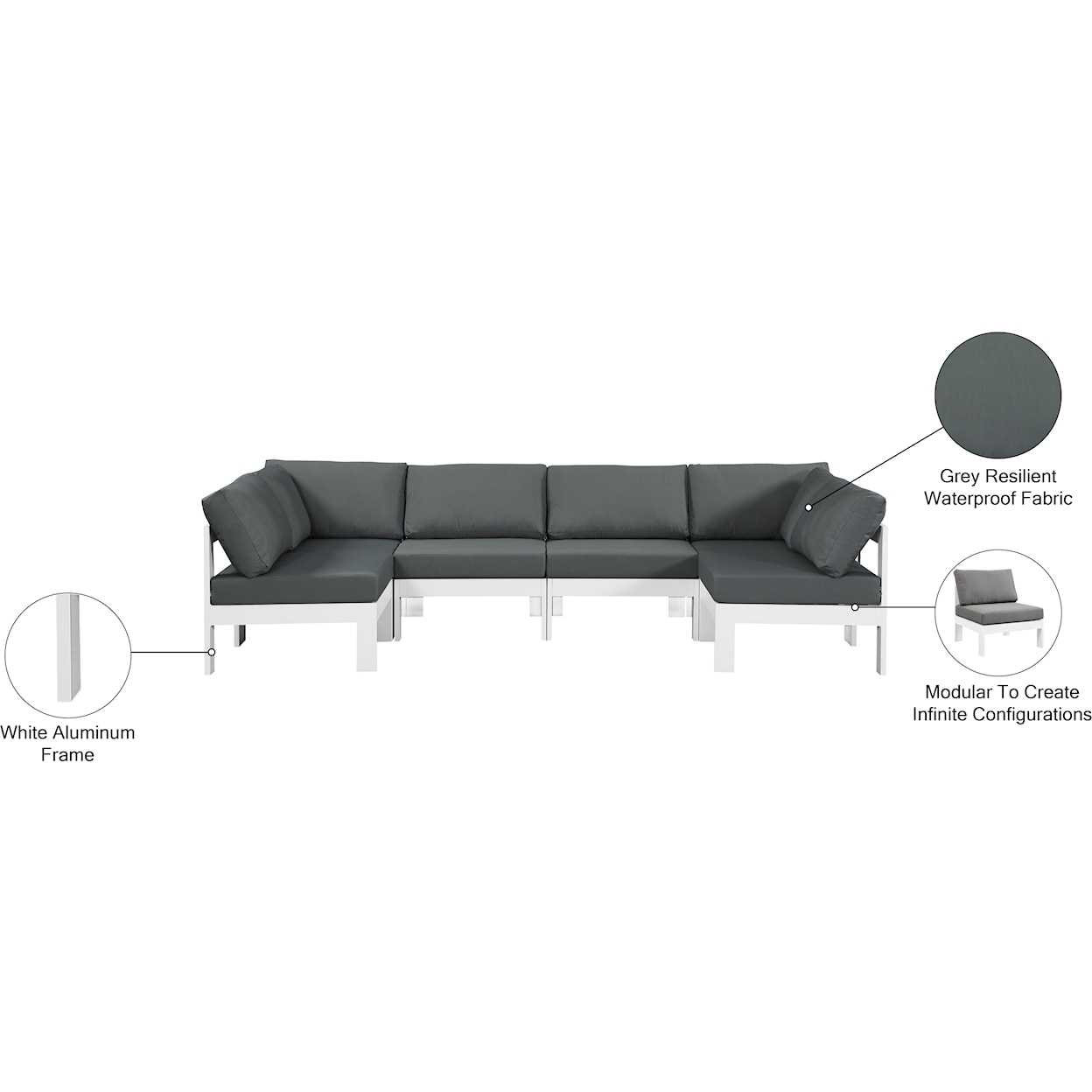 Meridian Furniture Nizuc Modular Sectional