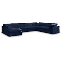 Cozy Navy Velvet Comfort Modular Sectional