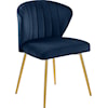 Meridian Furniture Finley Navy Velvet Dining Chair with Gold Legs