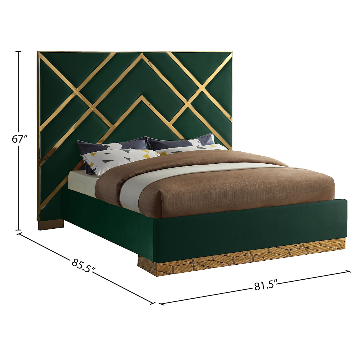 Meridian Furniture Vector Upholstered Queen Panel Bed