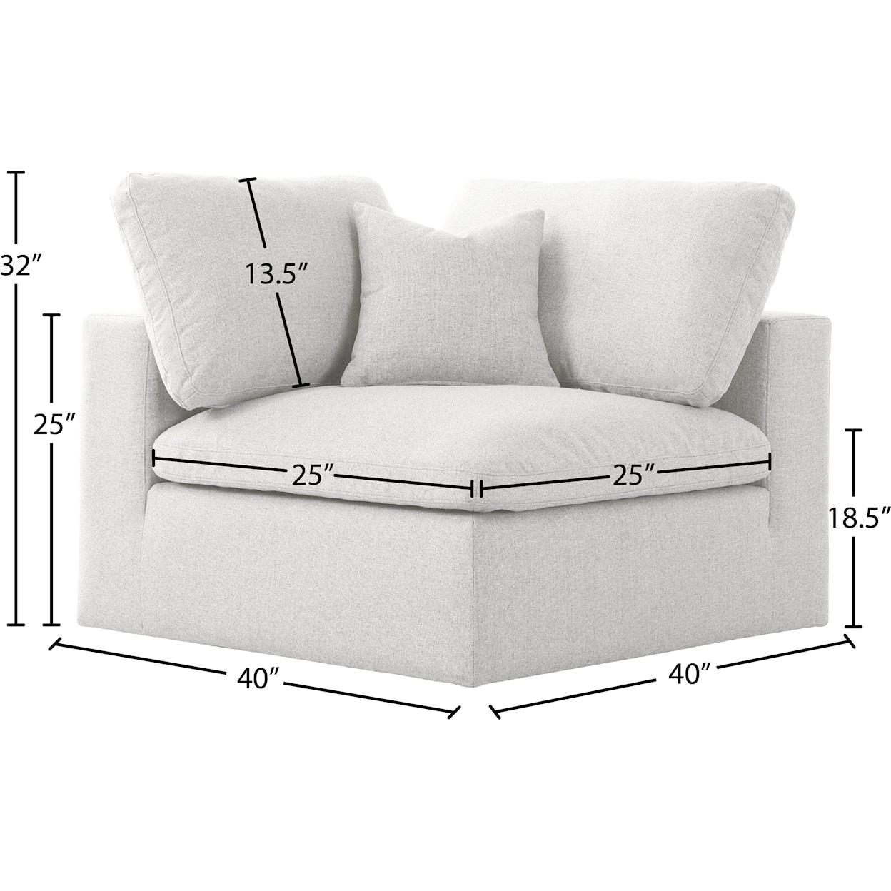 Meridian Furniture Serene Deluxe Comfort Modular Corner Chair