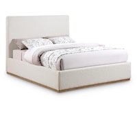 Monaco Cream Boucle Fabric Full Bed