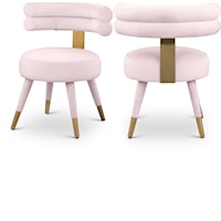 Contemporary Upholstered Pink Velvet Dining Chair