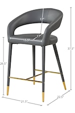 Meridian Furniture Destiny Contemporary Black Upholstered Faux Leather Counter Stool