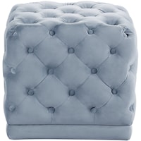 Contemporary Velvet Upholstered Stool with Button Tufting