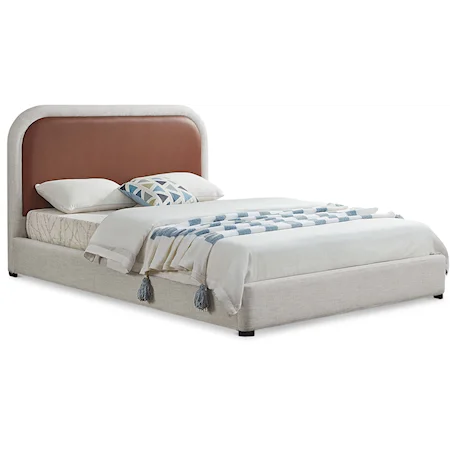 Contemporary Upholstered Low-Profile Queen Bed