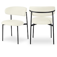 Lupita Cream Faux Leather Dining Chair