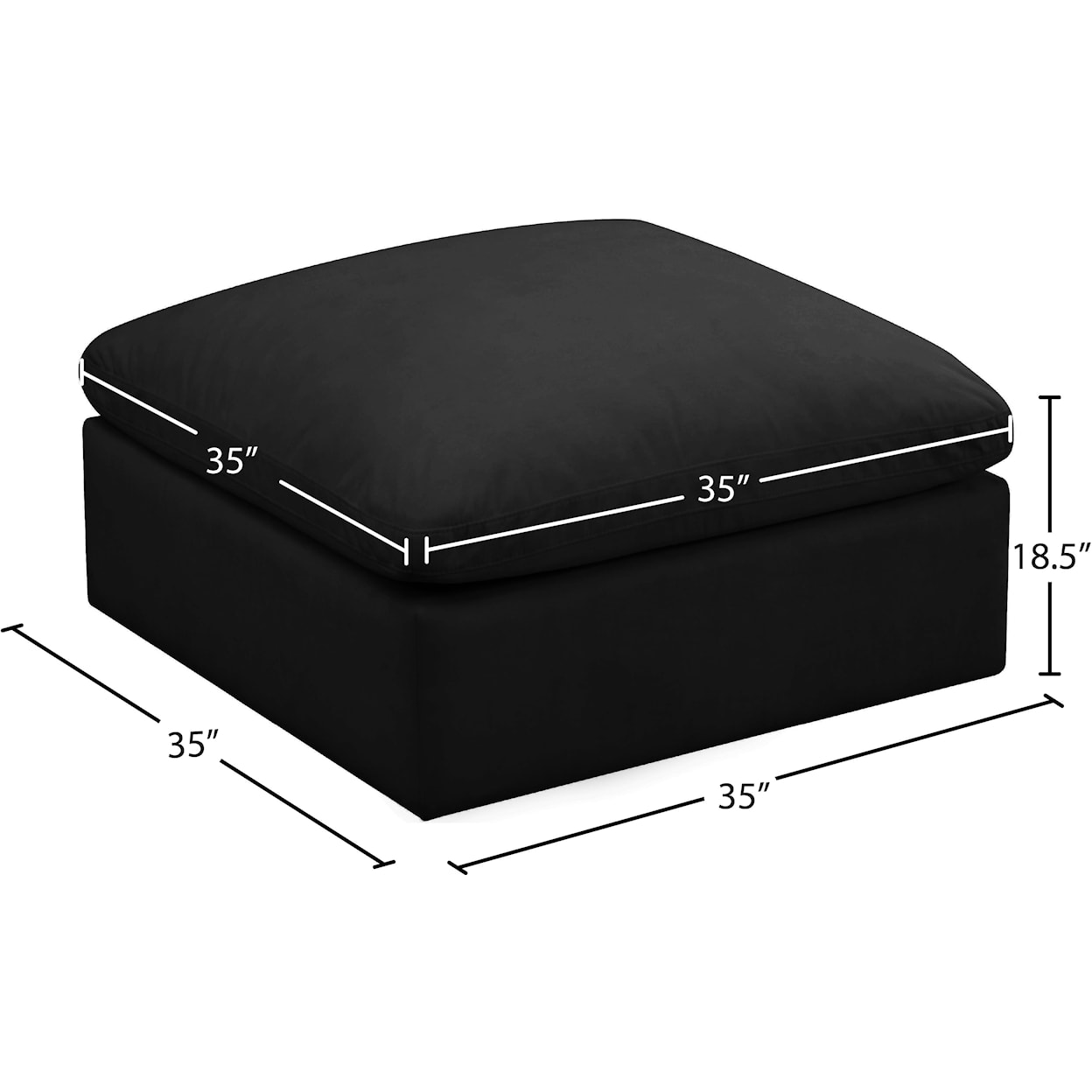 Meridian Furniture Plush Standard Comfort Modular Ottoman