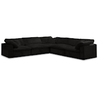 Cozy Black Velvet Comfort Modular Sectional