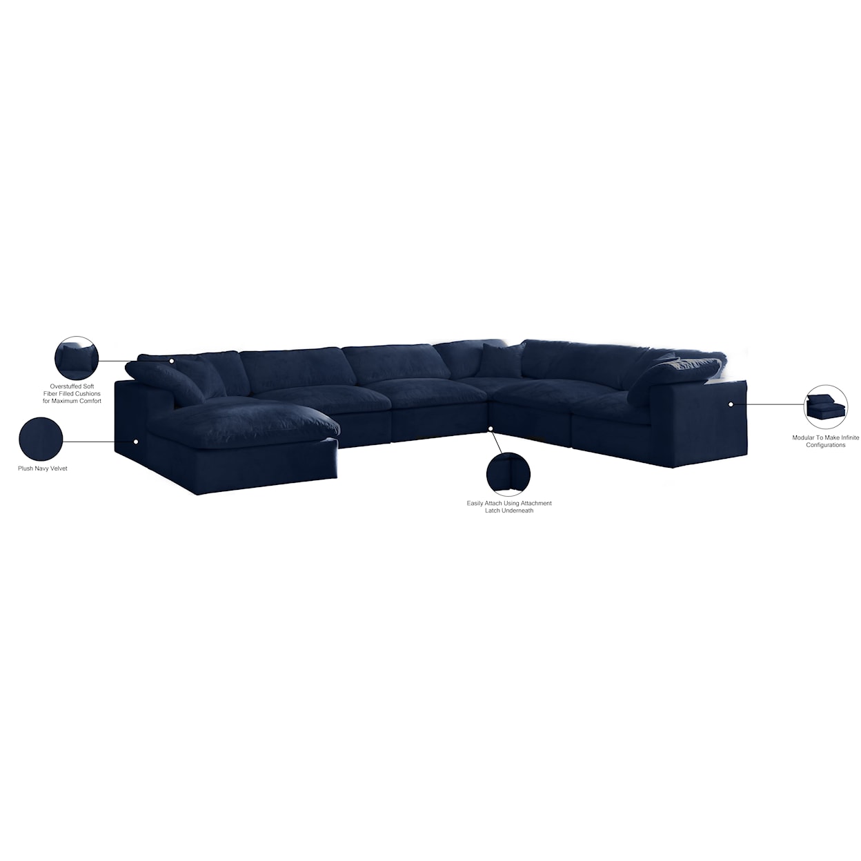 Meridian Furniture Cozy Comfort Modular Sectional