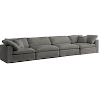 Cozy Grey Velvet Comfort Modular Sofa
