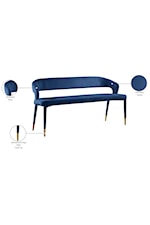Meridian Furniture Destiny Contemporary Upholstered Cognac Velvet Bench