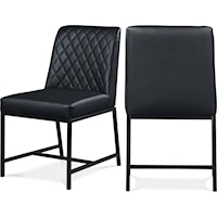 Contemporary Black Faux Leather Dining Chair