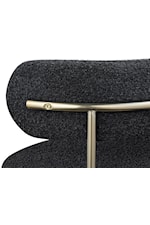 Meridian Furniture Beacon Contemporary Black Boucle Fabric Dining Chair with Brass Iron Frame