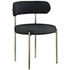 Meridian Furniture Beacon Fabric Dining Chair with Brass Iron Frame