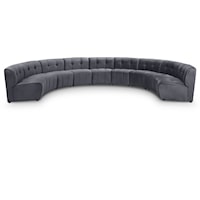 Limitless Grey Velvet 9Pc. Modular Sectional