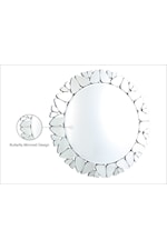 Meridian Furniture Cocoon Contemporary Round Mirror with Pebbled Trim
