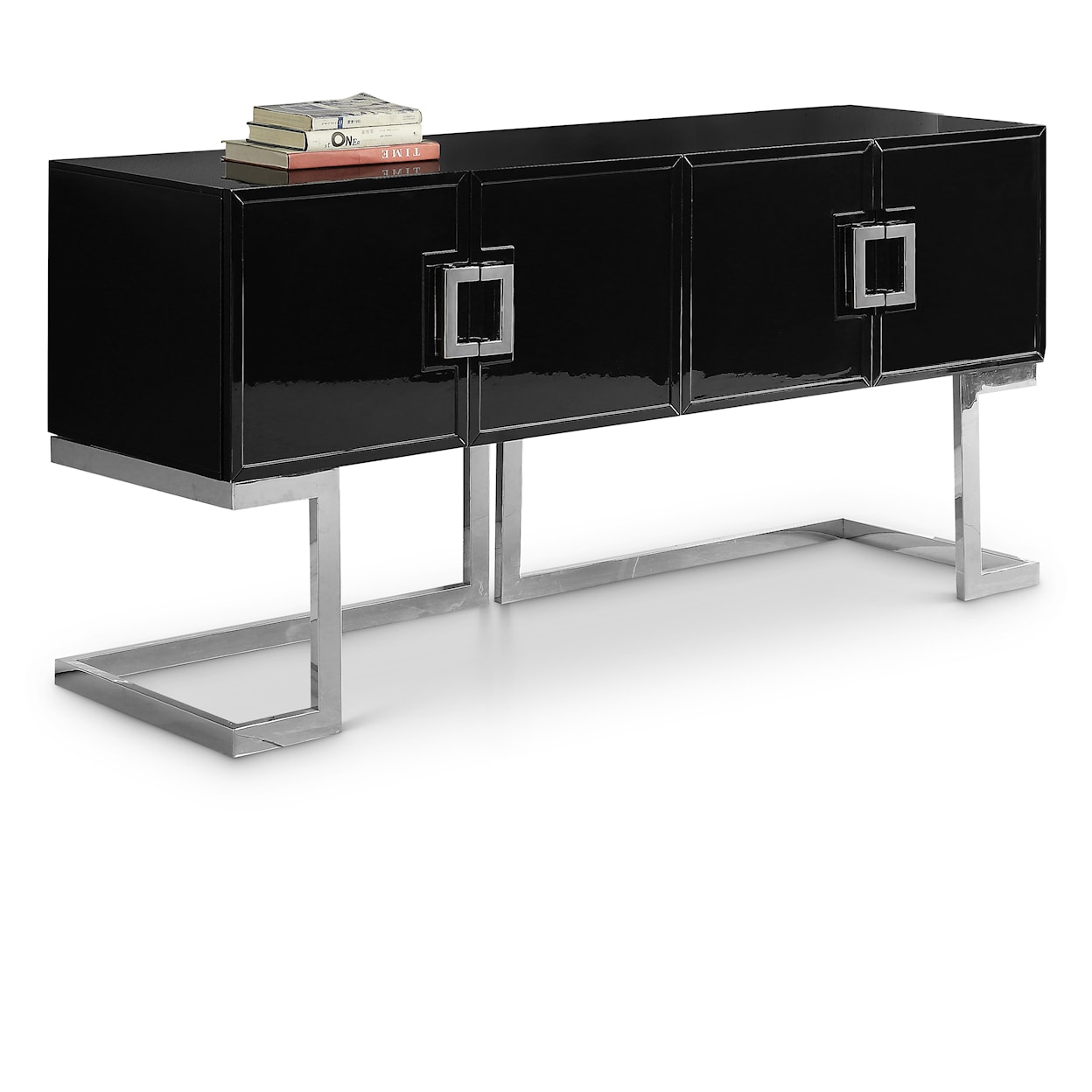 Meridian Furniture Beth Sideboard with Chrome Stainless Steel Base