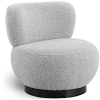 Contemporary Grey Boucle Fabric Accent Chair