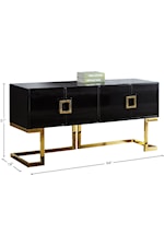 Meridian Furniture Beth Contemporary Sideboard with Chrome Stainless Steel Base