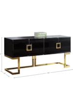 Meridian Furniture Beth Contemporary Sideboard with Gold Stainless Steel Base