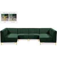 Alina Green Velvet Modular Sectional