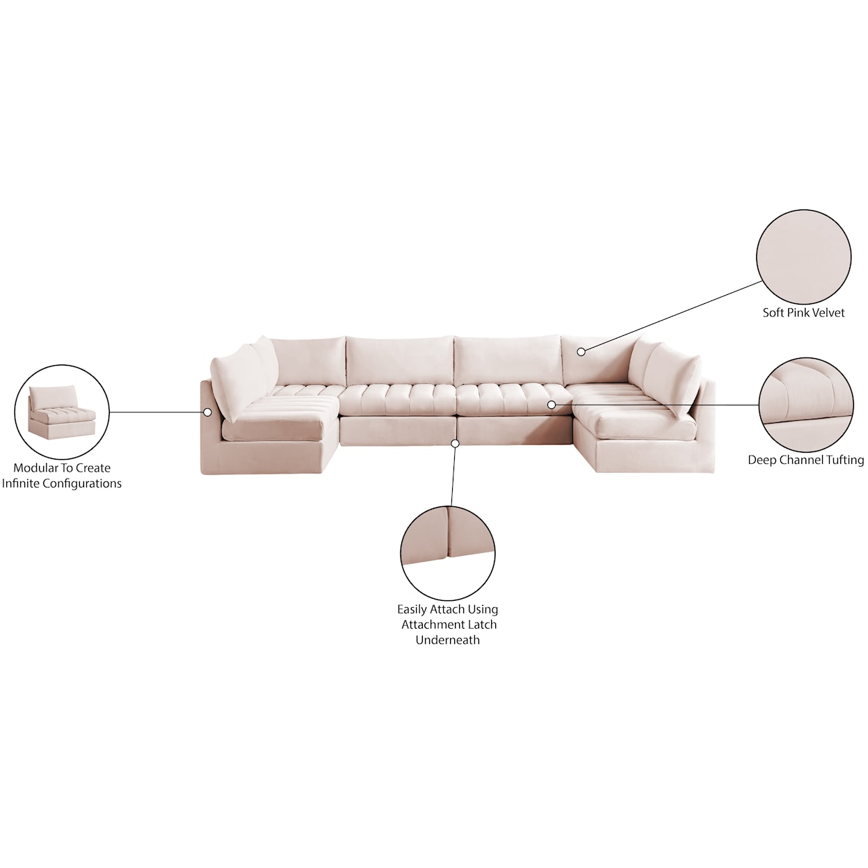 Meridian Furniture Jacob Modular Sectional