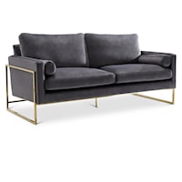 Mila Grey Velvet Sofa