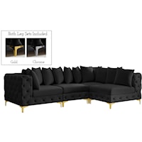 Tremblay Black Velvet Modular Sectional