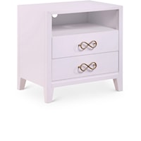 Contemporary Bowtie Nightstand Pink / Gold