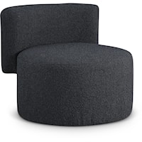 Contemporary Upholstered Black Boucle Fabric Accent Chair