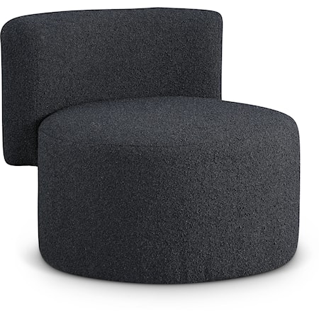 Upholstered Black Boucle Fabric Accent Chair