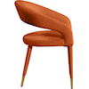 Meridian Furniture Destiny Upholstered Cognac Velvet Dining Chair